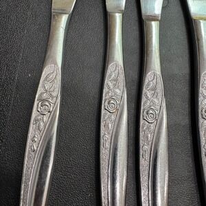 Nasco Embrace Stainless 18 Pc Flatware Set Japan Rose Floral Design Knives Forks